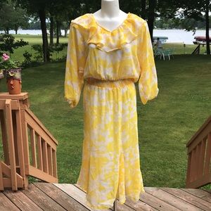 Vintage boho ruffled dress 70’s/80’s 9/10